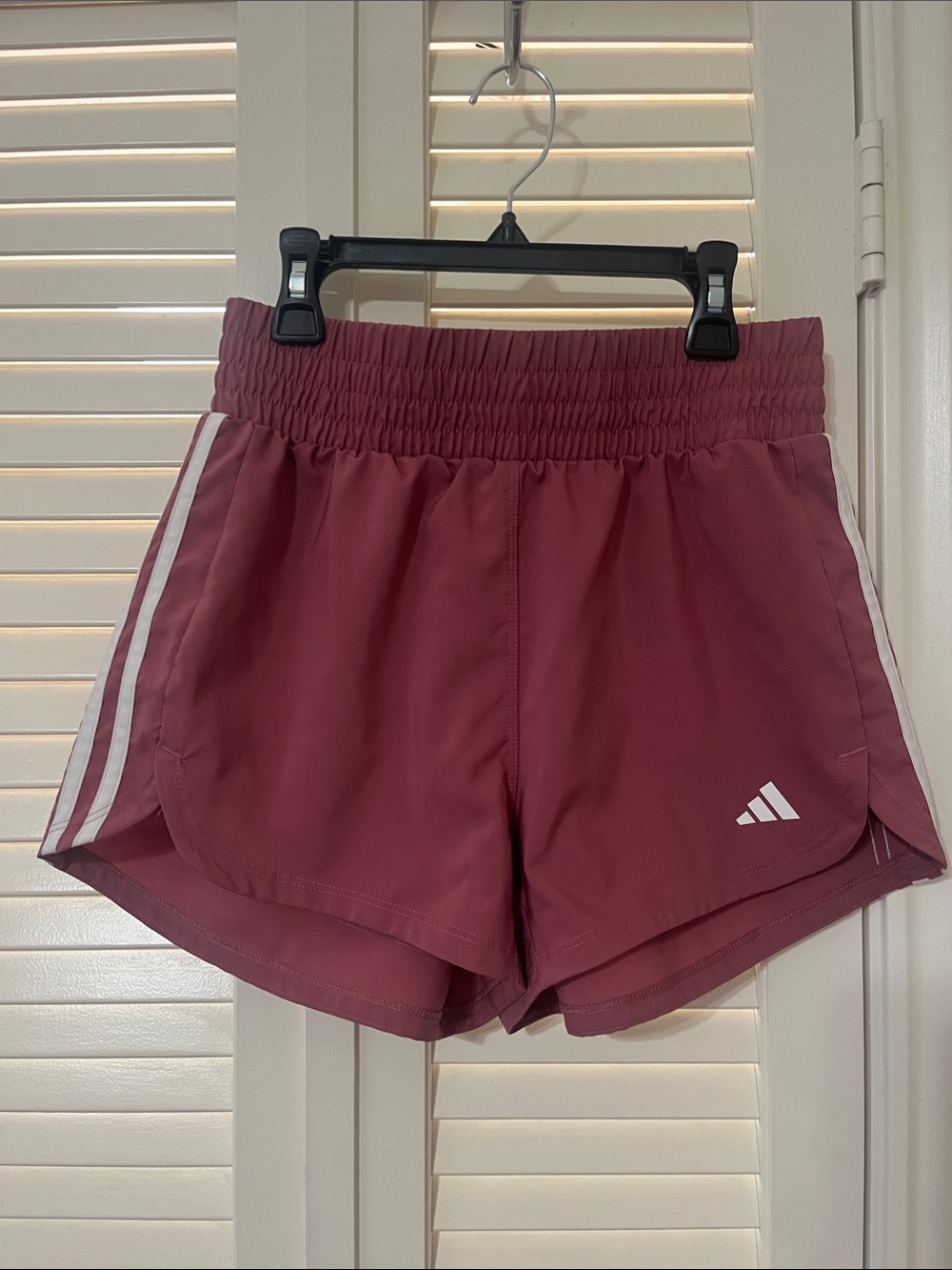 adidas Women's Rose pink Athletic Shorts with White Stripes